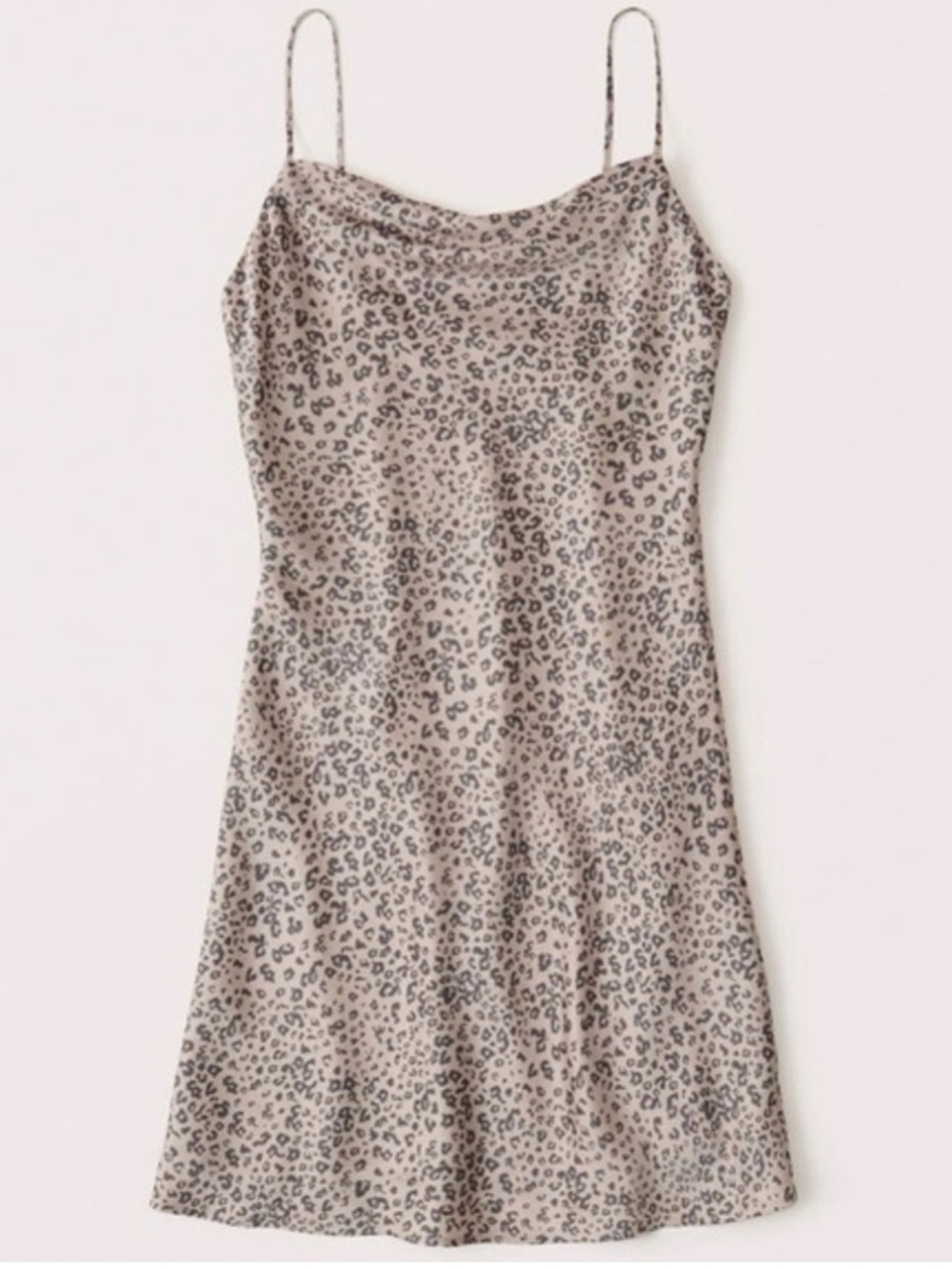 Abercrombie and Fitch A&F Cowl Neck Mini Slip Dress in Animal Print Leopard LP